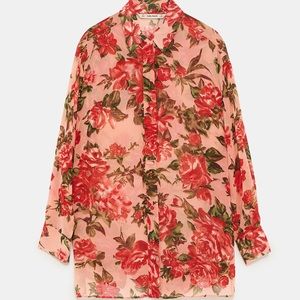 Zara floral blouse
